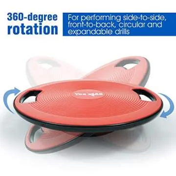 Yes4All Plastic Wobble Balance Board-Round Balance Trainer Board, Wobble Board for Standing Desk, Core Training, Home Gym Workout