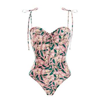 Wuitrie Womens Bikini Set 2 Piece Vintage Print Boho Halter Tummy Control Strappy Swimsuits with Bik...