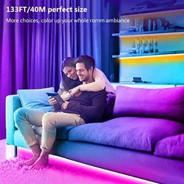 L8star 133ft LED Bedroom Lights with Bluetooth & Remote