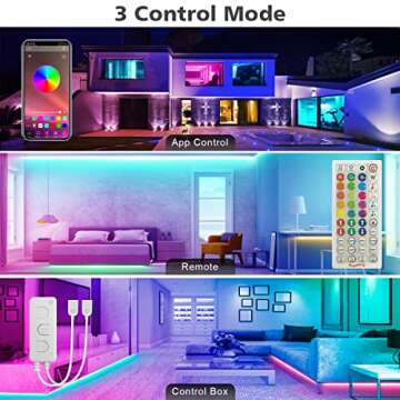 L8star 133ft LED Bedroom Lights with Bluetooth & Remote