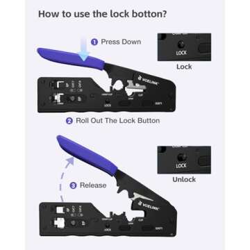 VCELINK Pass Through RJ45 Crimp Tool for All Connectors