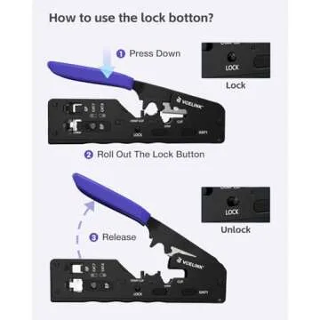 VCELINK Pass Through RJ45 Crimp Tool for All Connectors