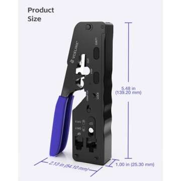 VCELINK Pass Through RJ45 Crimp Tool for All Connectors