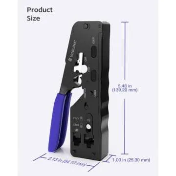 VCELINK Pass Through RJ45 Crimp Tool for All Connectors