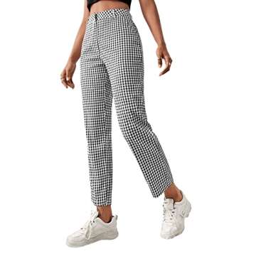 Stylish SweatyRocks Women's Plaid Cropped Pants