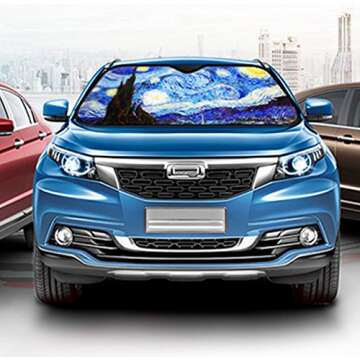 DPIST Van Gogh Starry Sky Car Windshield Sun Shade Universal Fit Car Sunshade-Keep Your Vehicle Cool. UV Sun and Heat Reflector