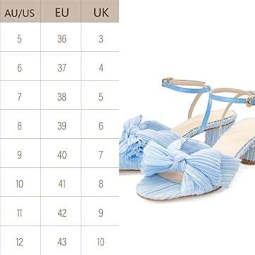 MUCCCUTE Women's Bow Knot Heeled Sandals Ankle Buckle Strap Chunky Heeled Open-toe Comfortable Wedding Party Fashion Heeled