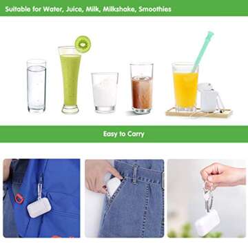 Yoocaa Silicone Straw, 9.7 Inch, Navy Blue&Green