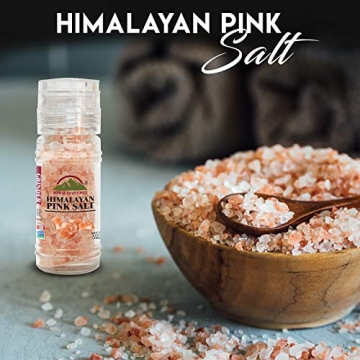 Himalayan Chef Pink Salt and Black Pepper Grinder Set – Refillable Glass Grinder, 5.3 Ounce, Non-GMO, Vegan & Kosher Certified, Perfect for Cooking and Seasoning
