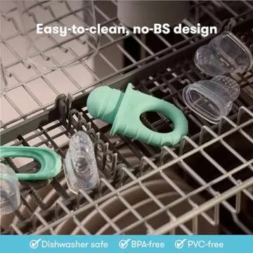 Frida Baby Push Pop Feeder, Baby Fruit Feeder to Safely Introduce New Foods, Valentines Day Gifts for Kids, Fresh + Frozen Food Silicone Feeder for Babies, BPA Free, Dishwasher Safe | 3 Count, Teal