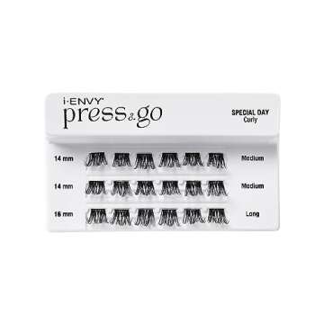 i-ENVY Press&Go Self-Adhesive Eyelashes, No Glue Needed False Eyelash Clusters, Easy Application 1 S...