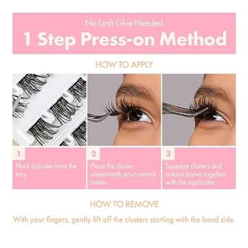 i-ENVY Press&Go Self-Adhesive Eyelashes, No Glue Needed False Eyelash Clusters, Easy Application 1 Step Press-On Lashes, No Damage or Residue (Special Day Curly)