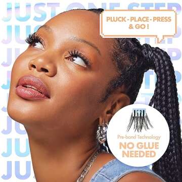 i-ENVY Press&Go Self-Adhesive Eyelashes, No Glue Needed False Eyelash Clusters, Easy Application 1 Step Press-On Lashes, No Damage or Residue (Special Day Curly)