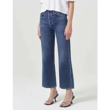 PHISOCKAT Wide Leg Jeans Woman High Waisted Jeans for Women Straight Leg Baggy Denim Cropped Jeans for Women Y2K