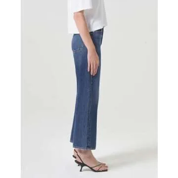 PHISOCKAT Wide Leg Jeans Woman High Waisted Jeans for Women Straight Leg Baggy Denim Cropped Jeans for Women Y2K