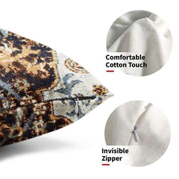 Bohemian Ethnic Boho Pillow Covers 12X20 In Southwest Brown Blue Carpet Lumbar Pillow Cases Vintage ...