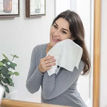 Washcloth Linen Set Premium Original Turkish Cotton, Hotel Quality for Maximum Softness & Absorbency Face Towels for Hand, Kitchen & Cleaning (White Washcloths Set)