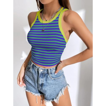 Trendy Womens Summer Ribbed Crop Tank Tops for 2024