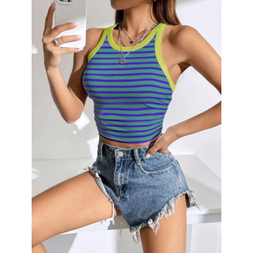 Trendy Womens Summer Ribbed Crop Tank Tops for 2024