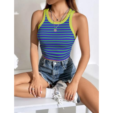 Trendy Womens Summer Ribbed Crop Tank Tops for 2024