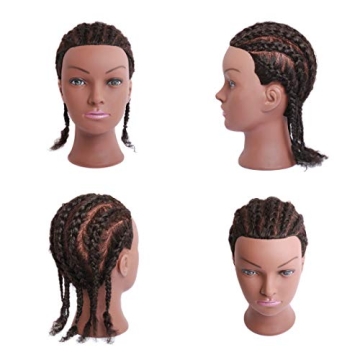 Phamb Afro Mannequin Head for Hair Practice 100% Human Hair