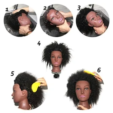 Phamb Afro Mannequin Head for Hair Practice 100% Human Hair