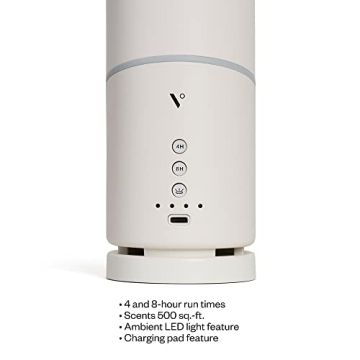 Vitruvi Move Cordless Diffuser for Essential Oils | Ultrasonic Essential Oil Wireless Diffuser | Diffusers for Home, Oil Diffuser, Aromatherapy Diffuser | 4 and 8-Hour Run Times - White