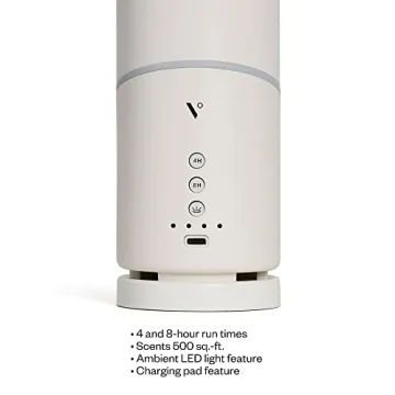Vitruvi Move Cordless Diffuser for Essential Oils | Ultrasonic Essential Oil Wireless Diffuser | Diffusers for Home, Oil Diffuser, Aromatherapy Diffuser | 4 and 8-Hour Run Times - White