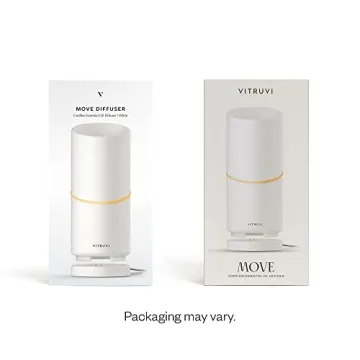 Vitruvi Move Cordless Diffuser for Essential Oils | Ultrasonic Essential Oil Wireless Diffuser | Diffusers for Home, Oil Diffuser, Aromatherapy Diffuser | 4 and 8-Hour Run Times - White