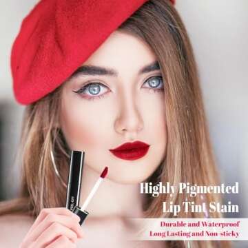 DAGEDA Peel off Lip Stain and Lip Liner, Tattoo Color Lip Tint, Long Wear, Waterproof Lip Tint Stain...