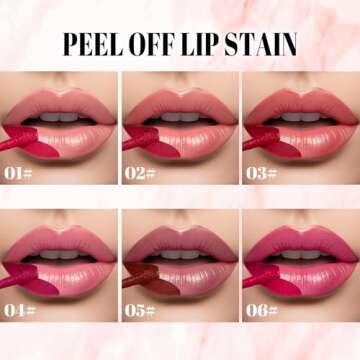 DAGEDA Peel off Lip Stain and Lip Liner, Tattoo Color Lip Tint, Long Wear, Waterproof Lip Tint Stain with Tweezers, Lip Stain Peel off with Matte Finish Lip Makeup(04 Fairy)
