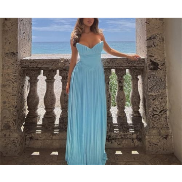 Stylish QNI Strapless Maxi Dress for Summer Elegance