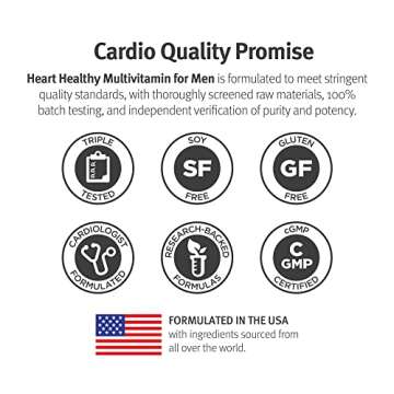 Dr. Sinatra Heart Healthy Multivitamin for Men with Vitamin D 1000 IU, A, B12, C, E, and Zinc, 90 Tablets (30-Day Supply)