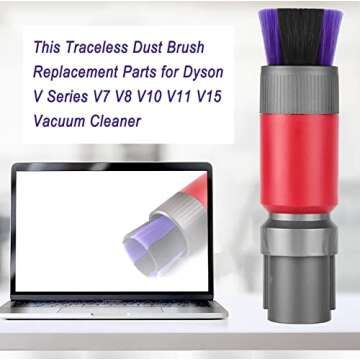 Tivcroxs V8 V10 Traceless Dust Brush Compatible for Dyson V7 V8 V10 V11 V15 Vacuum Cleaner, Soft Bri...