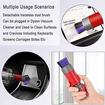 Tivcroxs V8 V10 Traceless Dust Brush Compatible for Dyson V7 V8 V10 V11 V15 Vacuum Cleaner, Soft Bristle Dust Removal Brush, for fine Surfaces.