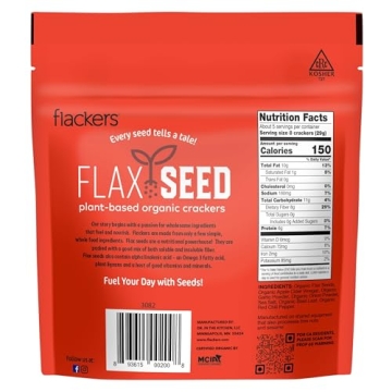 Flackers Organic Savory Flaxseed Crackers for Healthy Snacking