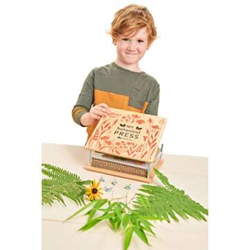 Tender Leaf Toys - My Botanical Press - 8.3 x 8.3 Inch 10 Layers Flower Press, DIY Dried and Preserved Flowers and Leaves, Plants Art & Crafts kit - Age 3+