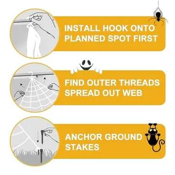 Y-STOP Giant 16 Feet Halloween Spider Web with Spiders