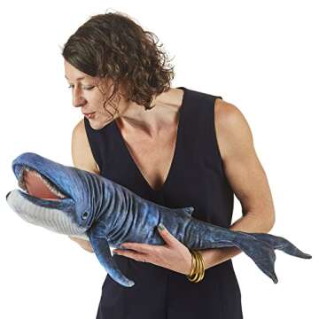 Folkmanis Blue Whale Hand Puppet for Kids and Adults