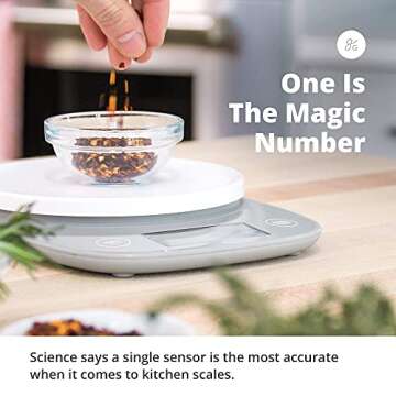 Greater Goods Digital Kitchen Scale with LCD Display, Weighs in Grams and Ounces, Batteries Included, Weighs up to 11 Pounds, Grey (No Bowl)