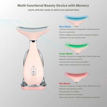 VRAIKO Lily Neck Face Massager, Face Sculpting Tool, Skin Rejuvenation Device with Thermal, Triple A...