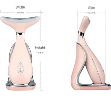 VRAIKO Lily Neck Face Massager, Face Sculpting Tool, Skin Rejuvenation Device with Thermal, Triple Action LED and Vibration, for Anti-Aging, Lifting and Tightening Sagging Skin (Pink)