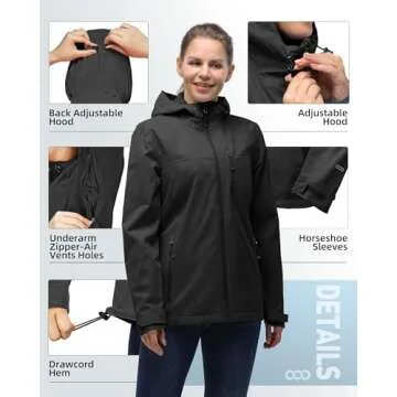Lightweight Waterproof Rain Jacket for Women - 33,000ft