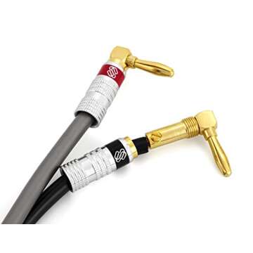 Sewell Silverback Right Angle Banana Plugs, 6 Pairs Quick Connect Gold Plated Speaker Plugs 90 Degree