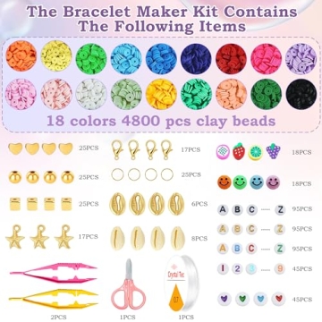 OHOME 5300 Clay Beads Bracelet Making Kit for Creative Kids