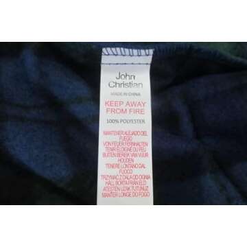 John Christian Men's Fleece Robe Blue Tartan (Small/Medium)