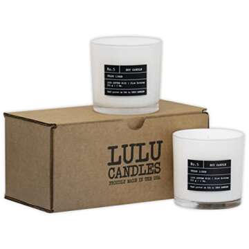 Lulu Candles | Amber, Rose & Sheer Musk II | Luxury Scented Soy Jar Candle | Hand Poured in The USA | Highly Scented & Long Lasting- 9 Oz. 2 Pack