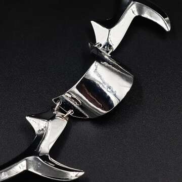 L'VOW Futuristic Silver Steel Half Mask Women Men Cyber Punk Luxury Cosplay Irregular Jewelry Face C...