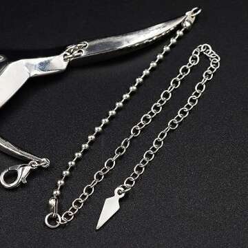 L'VOW Futuristic Silver Steel Half Mask Women Men Cyber Punk Luxury Cosplay Irregular Jewelry Face Chain Cyborg Earring Accessories(Style-3)