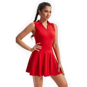 Golf Tennis Dress Workout Athletic Dresses for Women Active Wear Exercise Sport Polo Short Sleeveles...